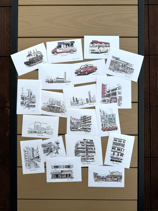 Hong Kong Hand-Drawn Stickers Package